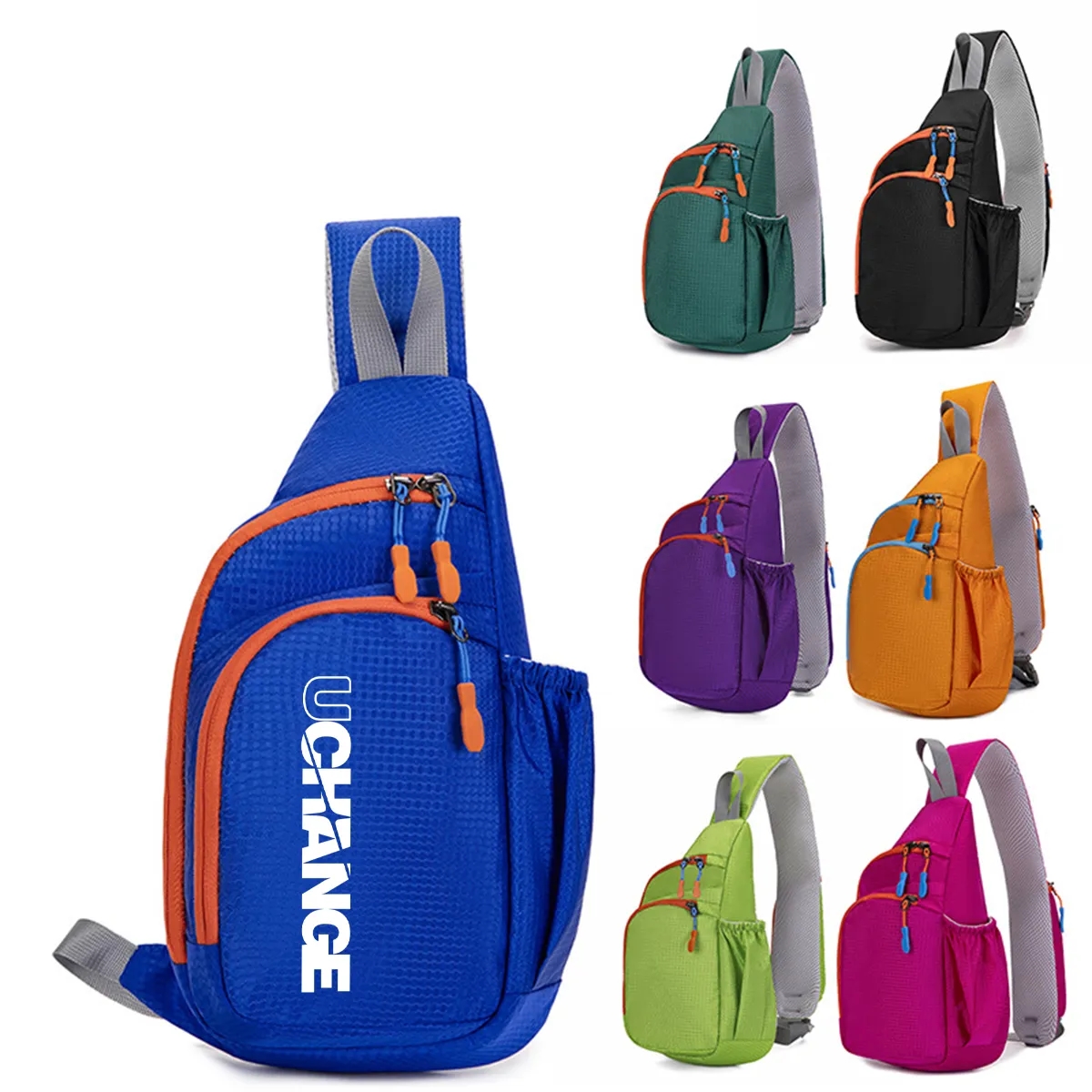 Nylon Sling Crossbody Chest Bag With Zippers & Side Pocket 11