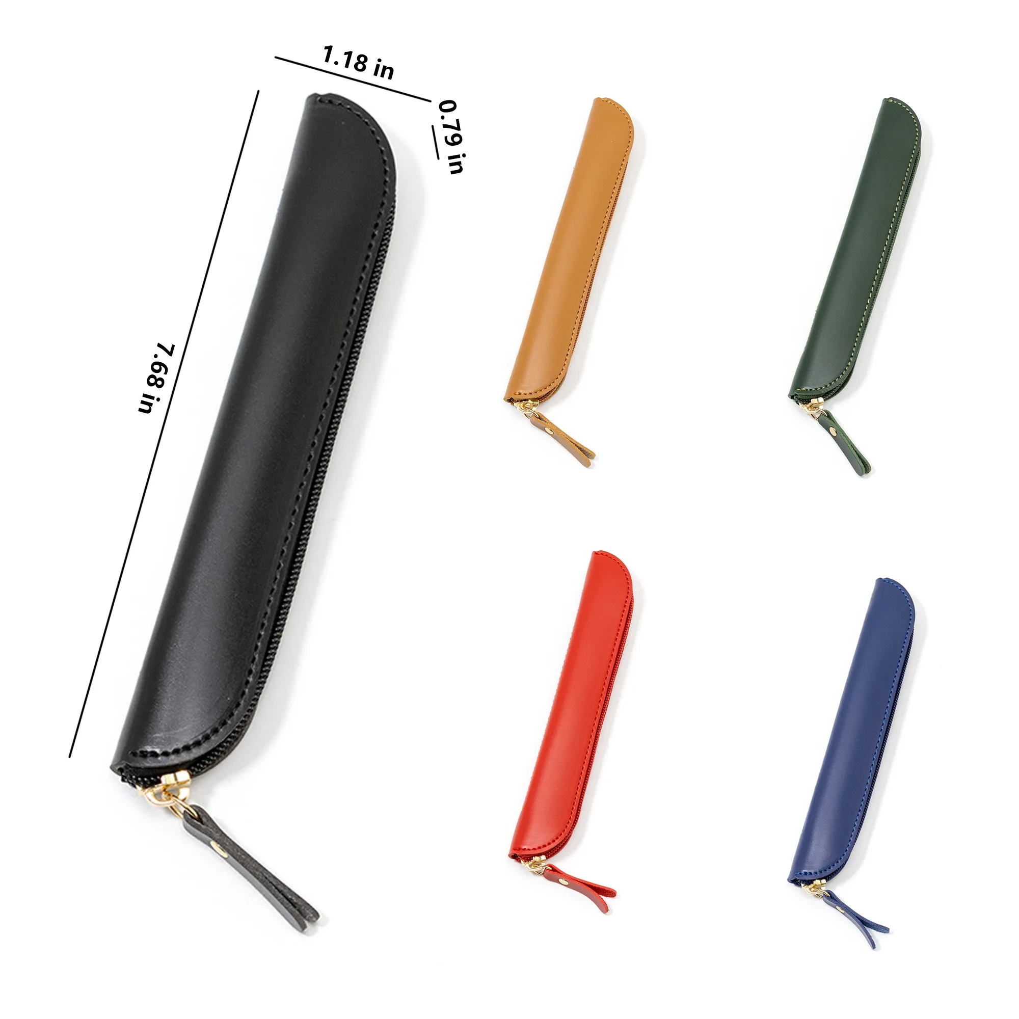 Leather Solid-Color Pencil Case 3