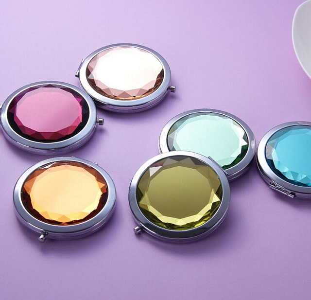 Crystal Metal Frame Pocket Mirror 3
