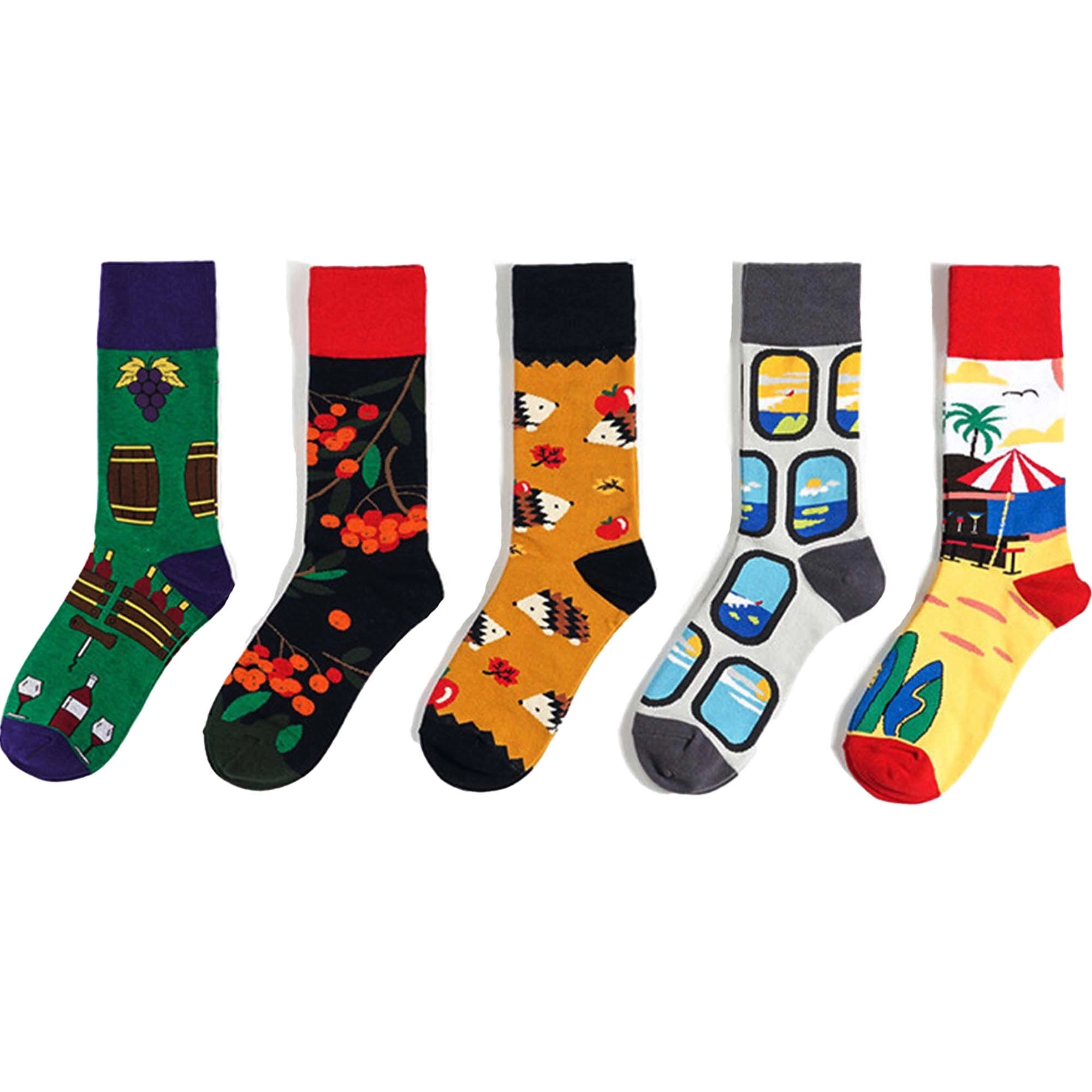 Adult Athletic Crew Woven Jacquard Cotton Socks
