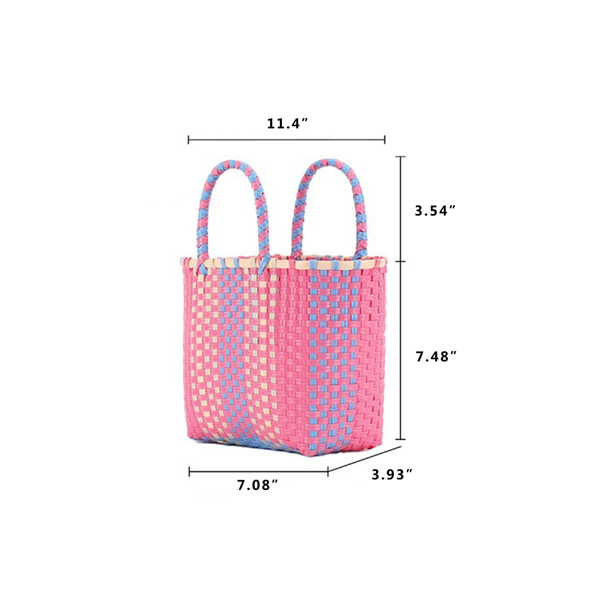 Colorful Wicker Beach Bag, custom tote bag with logo imprint 3