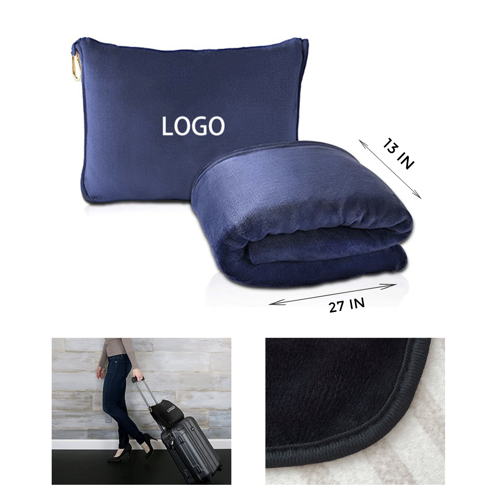 MOQ 10 PCS Cozy Flannel Collapsible Storage Blanket 1