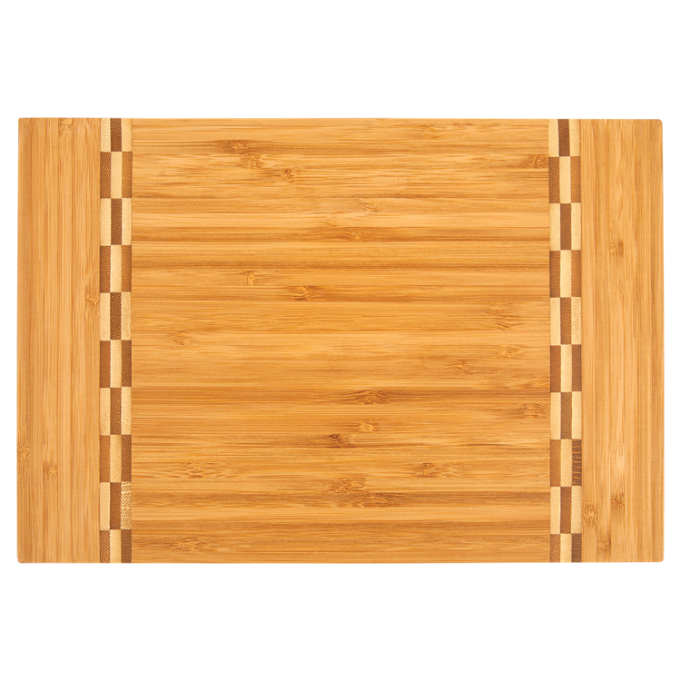 12" x 8 1/4" Bamboo Cutting Board with Butcher Block Inlay 2