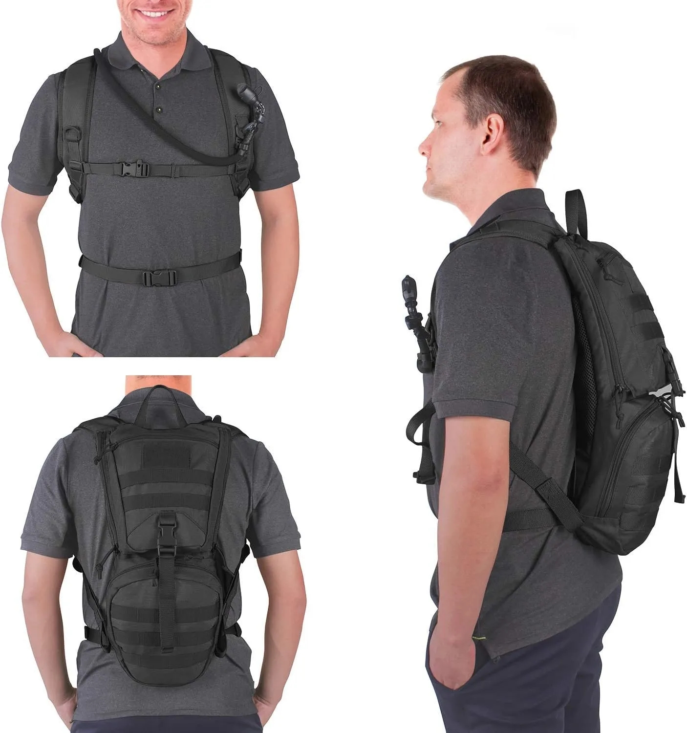 Outdoor Tactical Hydration Backpack With 3L Water Bladder 5