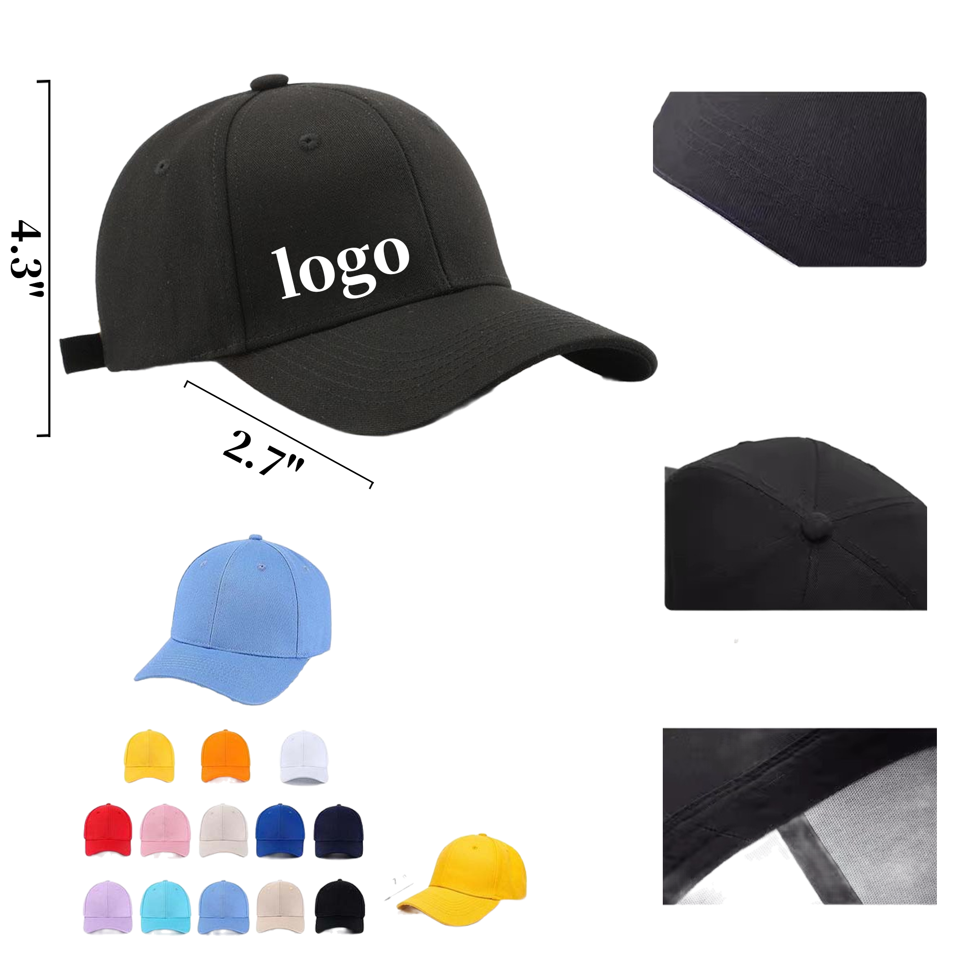 Cotton custom minimalist baseball cap 1