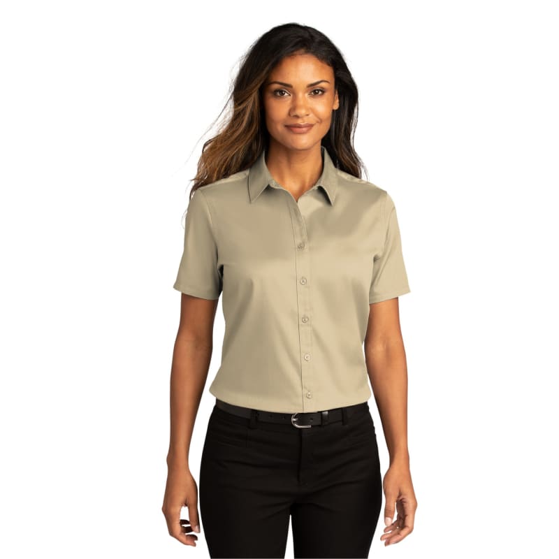Port Authority Ladies Short Sleeve SuperPro React Twill Shirt. 32
