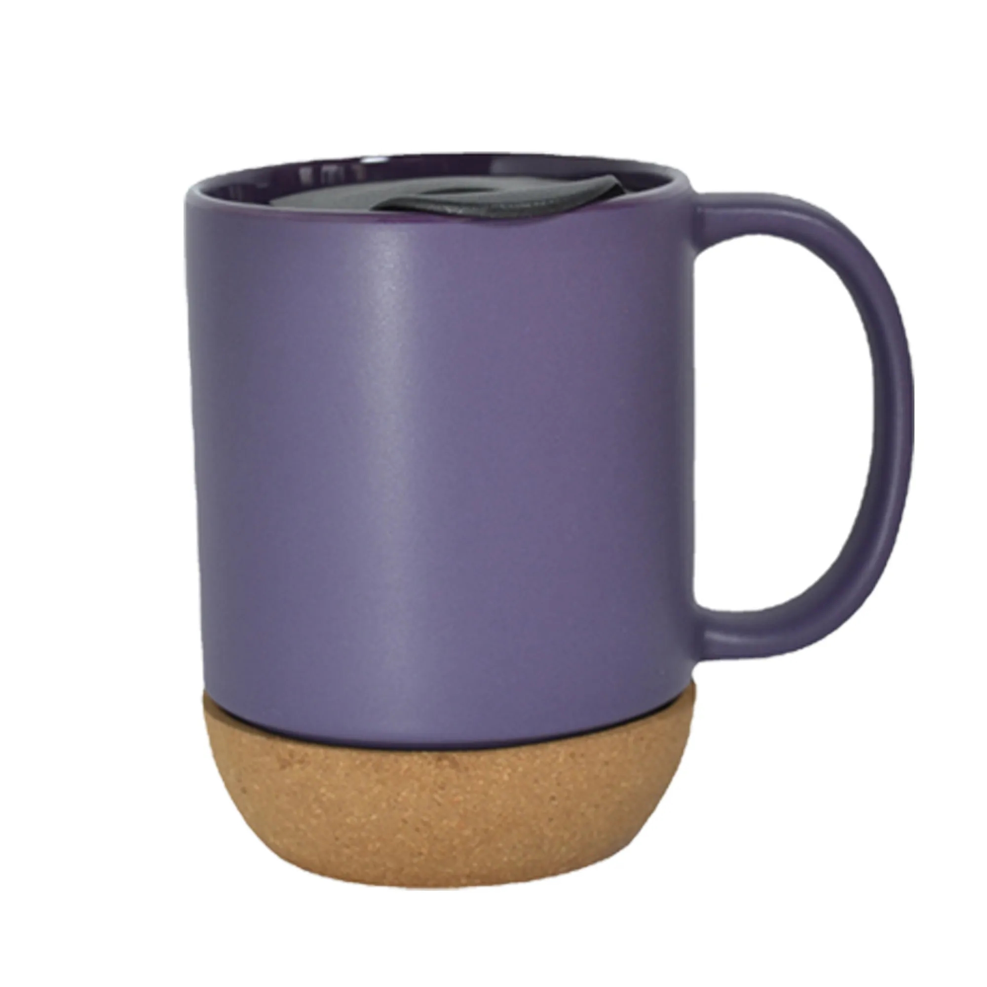 Cork Base Ceramic Mug With Lid MOQ 50pcs 7