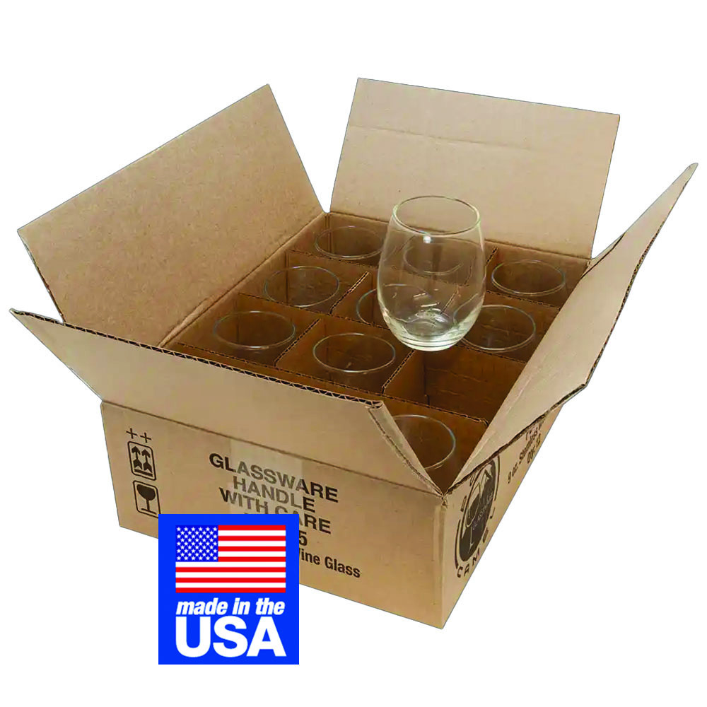 9 Oz. Stemless Crystal Wine Glass (Made in the USA) 4