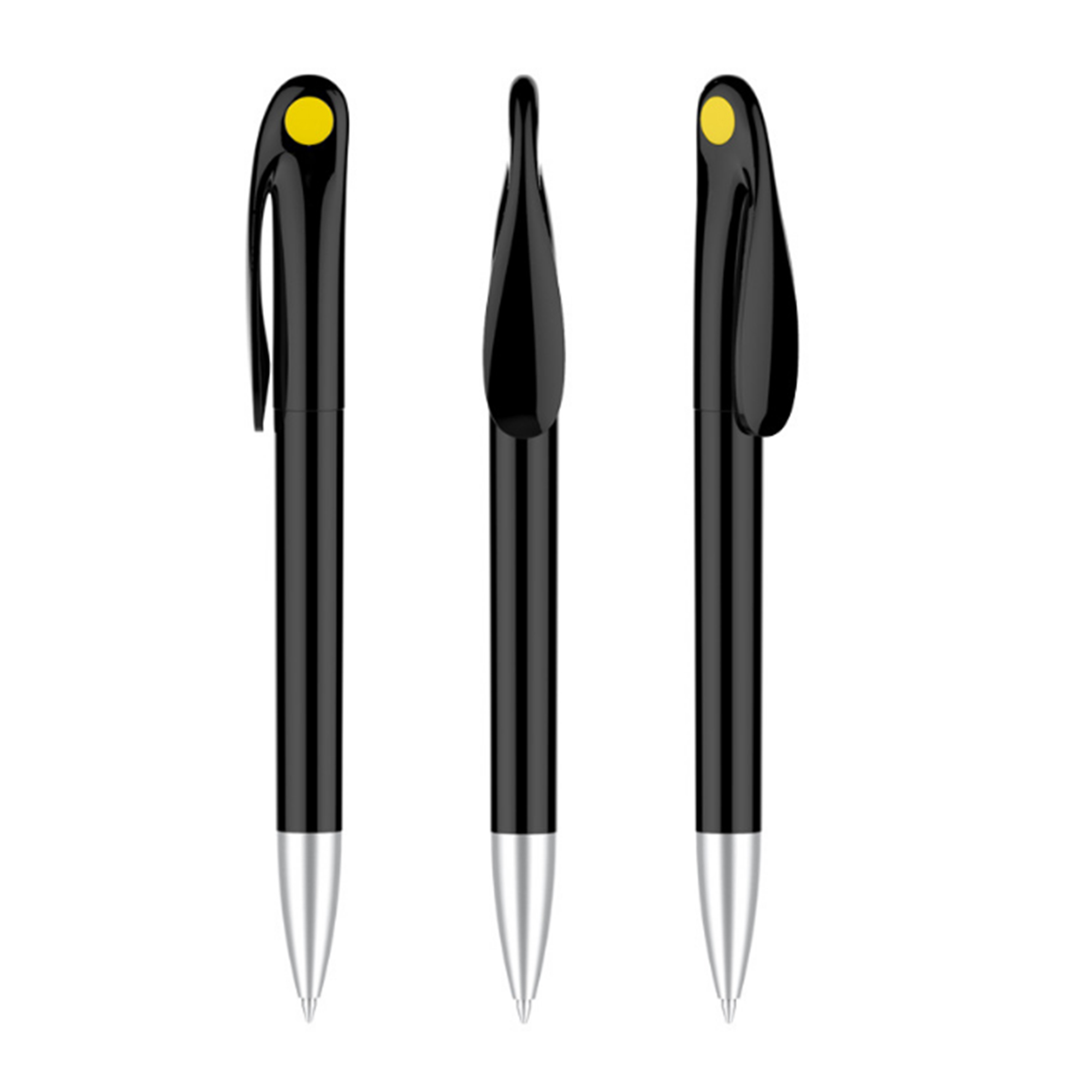 Durable Clip Plastic Black Ballpoint Pen 5