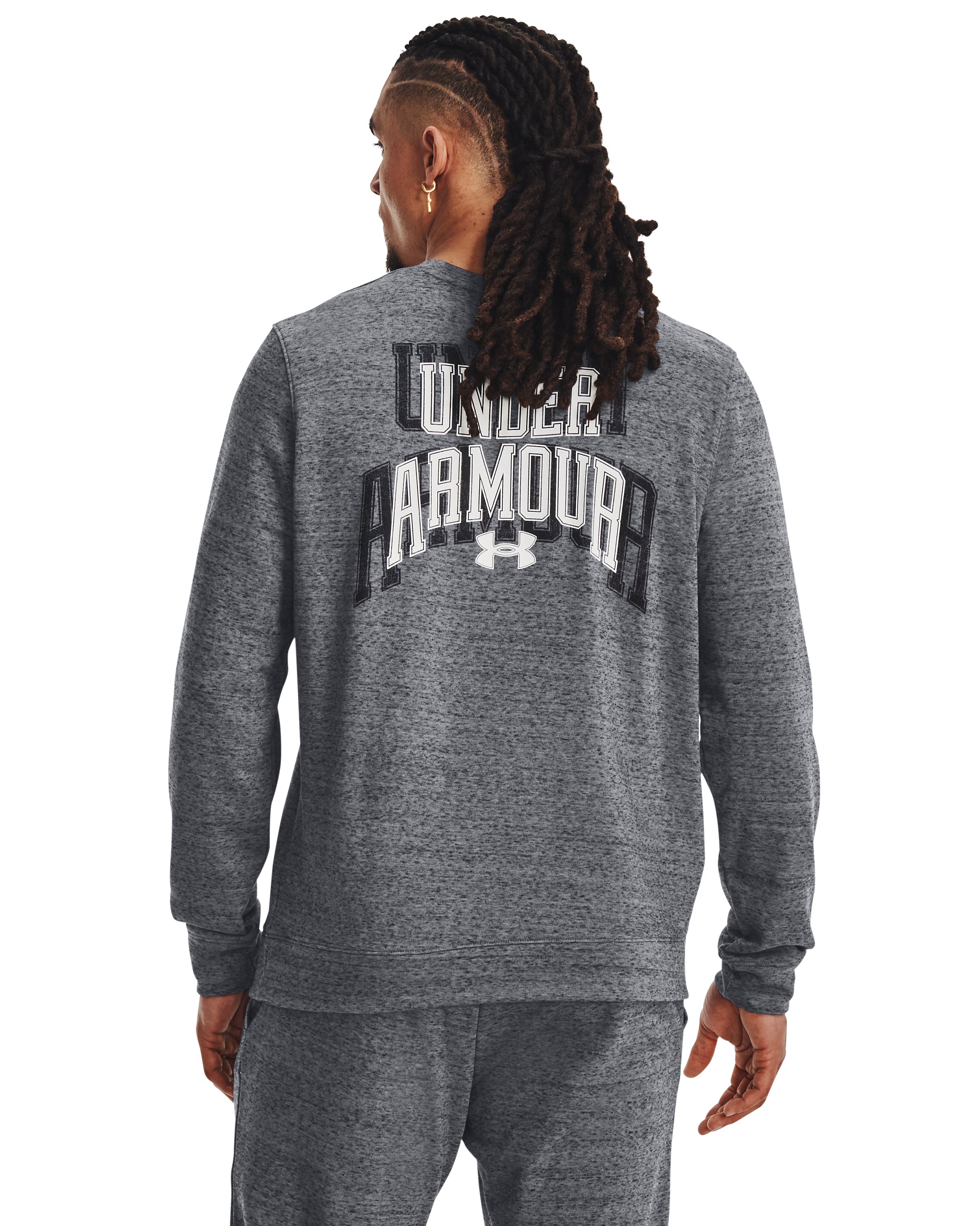 UA Rival Terry Graphic Men's Crew, custom hoodie or sweatshirt with logo imprint 3
