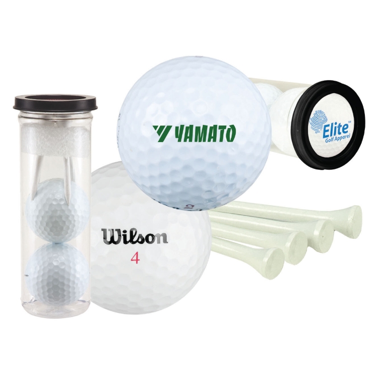 Two Ball Value Golf Gift Tube w/ Domed Imprint