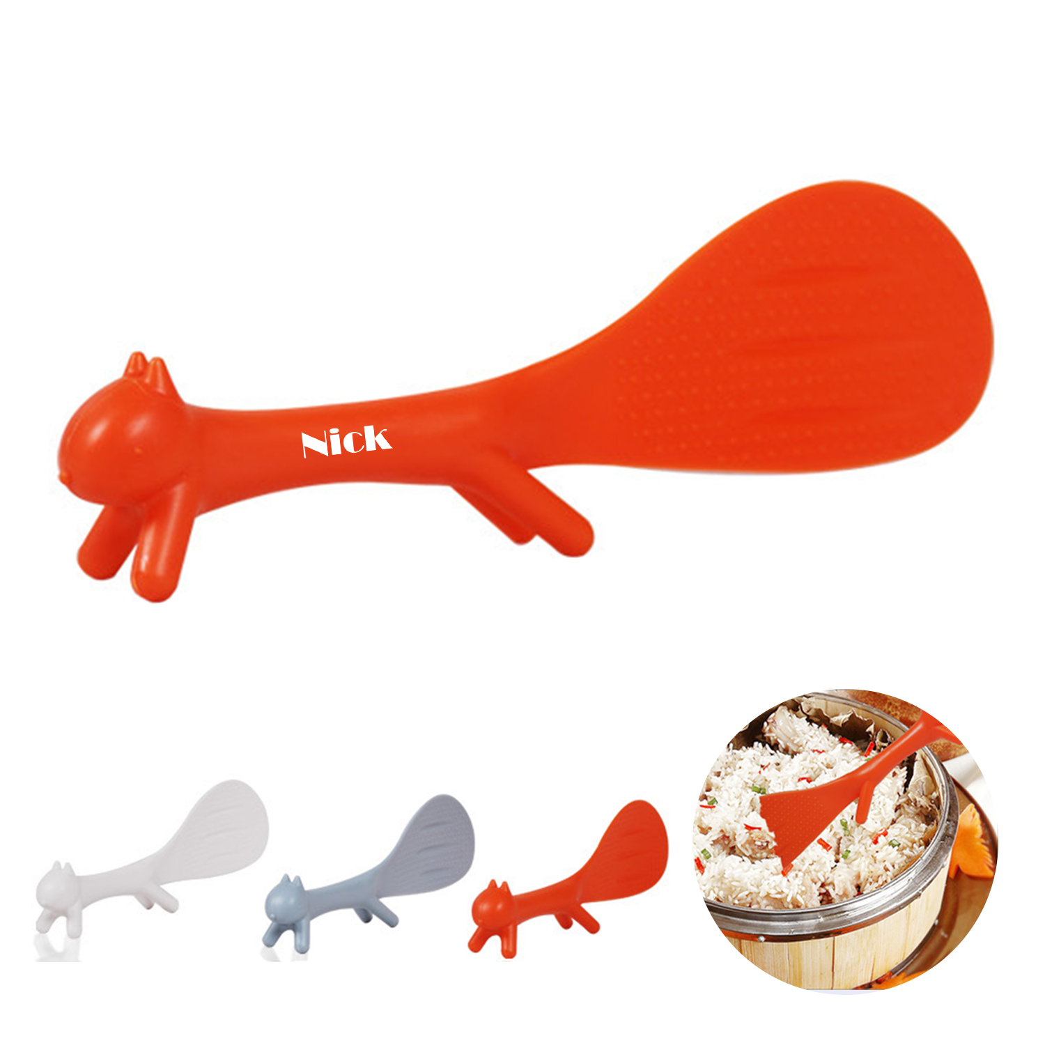 Cute Creative Squirrel Standing Non-Stick Table Lunch Spoon