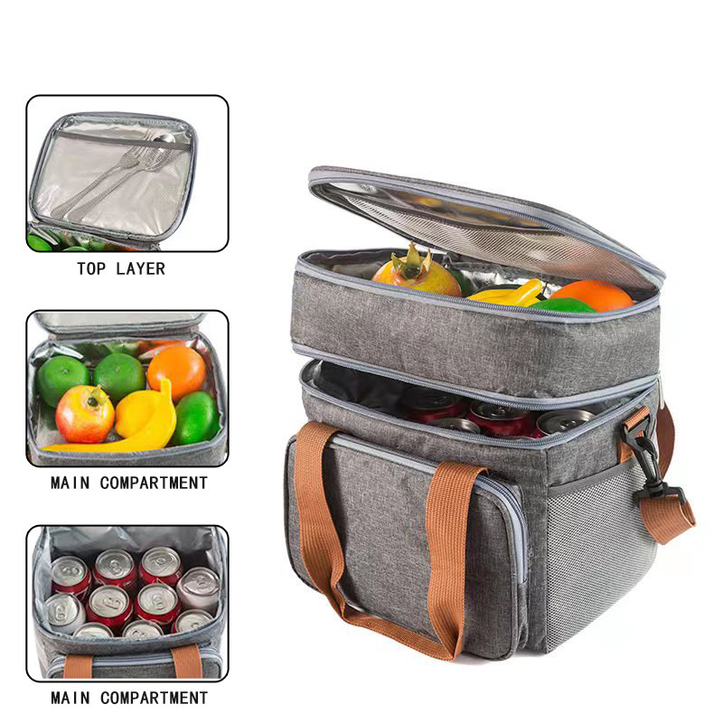 Reusable Insulated Lunch Bag With Shoulder Strap 1