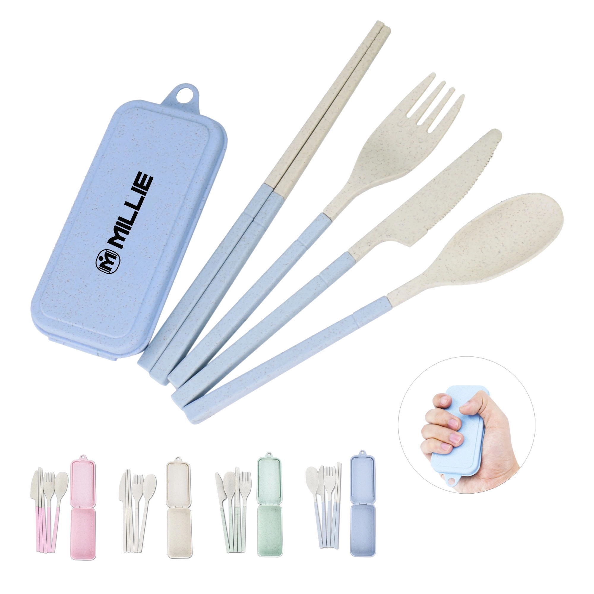 Foldable Wheat Straw Tableware Set 2