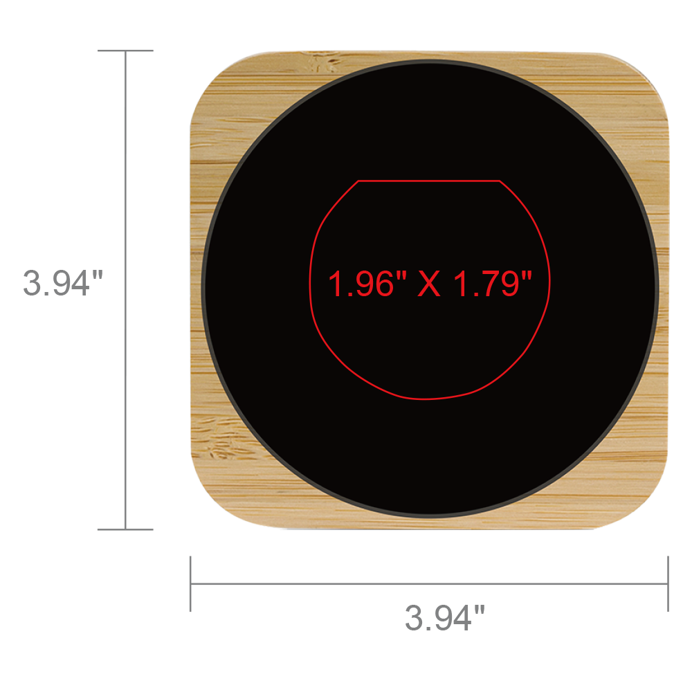 Naperville Light-up Bamboo Wireless Charger Square 15W
