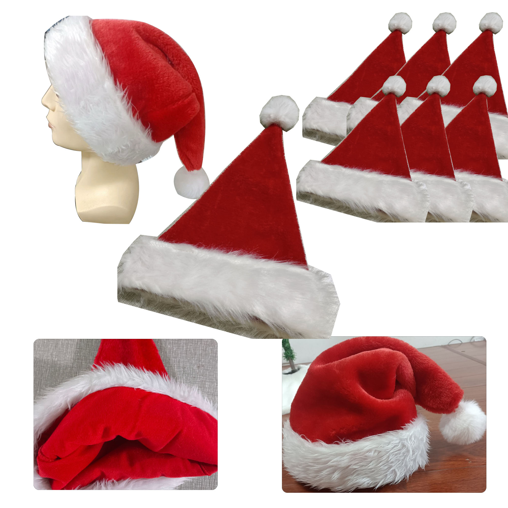 MOQ3000 Adult Size And Children's Size Plush Santa Hat 1