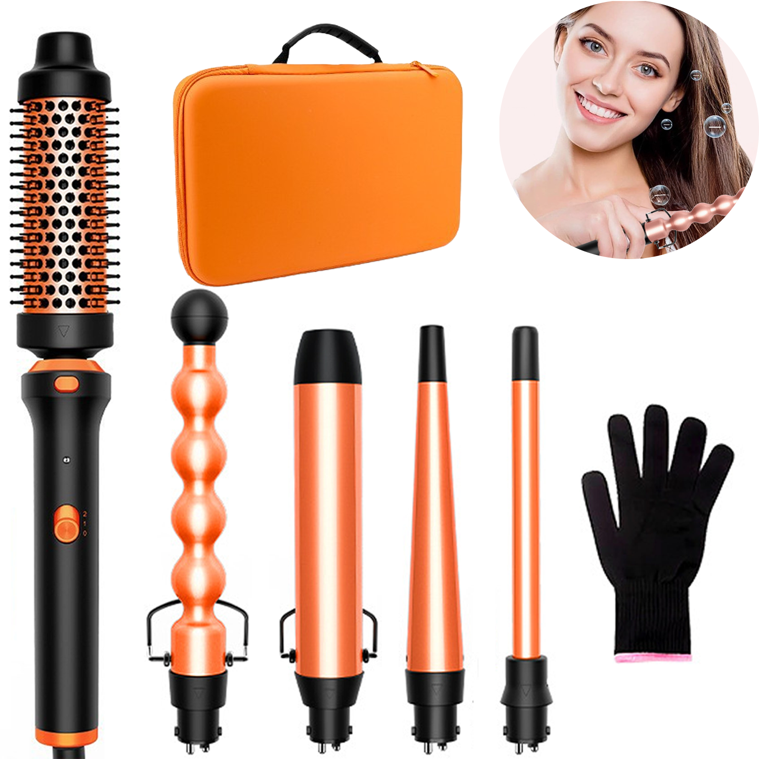 5-in-1 Multi-function Hair Straightener Brush Curling Iron 4