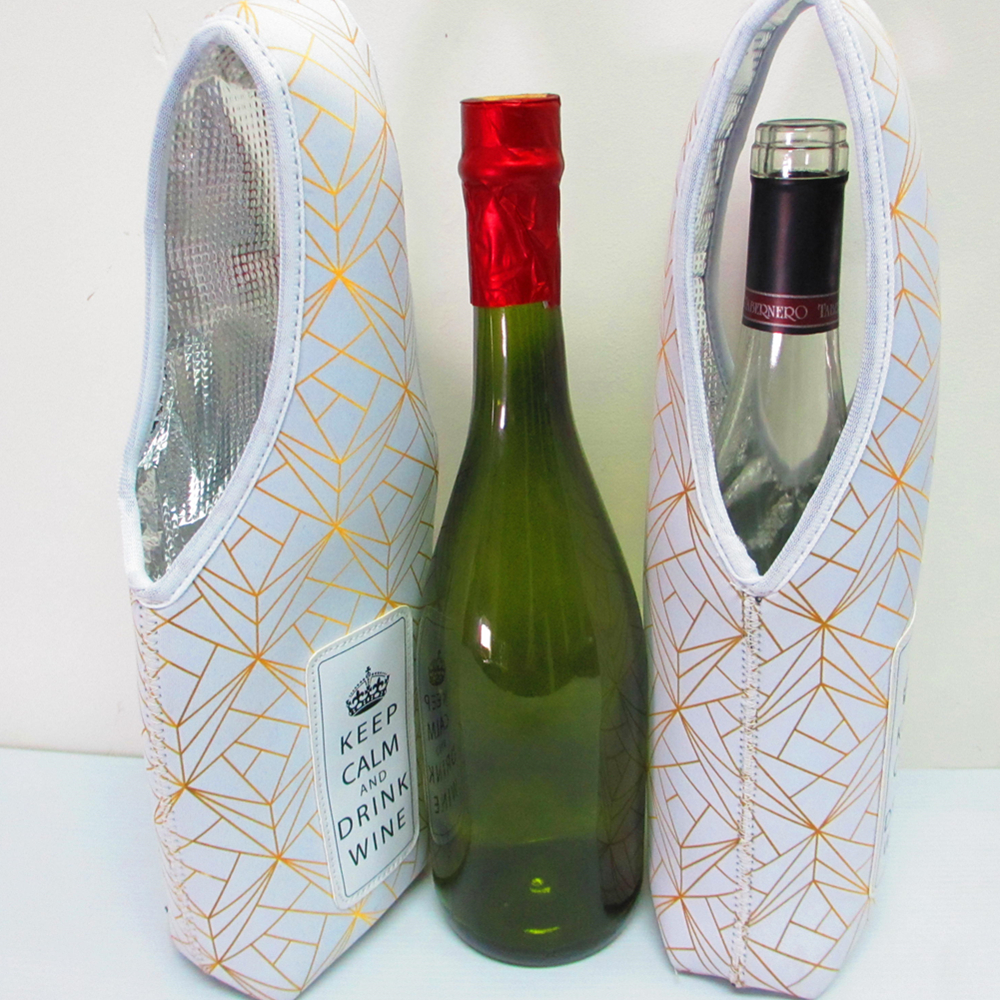 Neoprene Champagne & Red Wine Bottle Cooler Sleeve, custom koozie with logo imprint 3