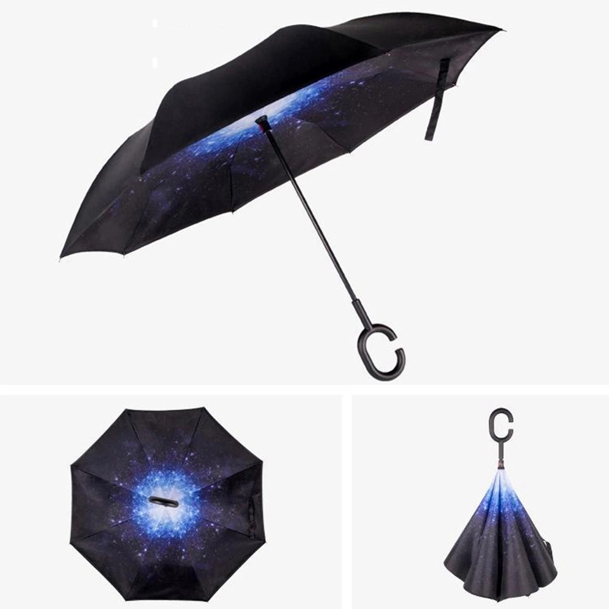 Double Layer Inverted Umbrella With C-Shaped Handle 2