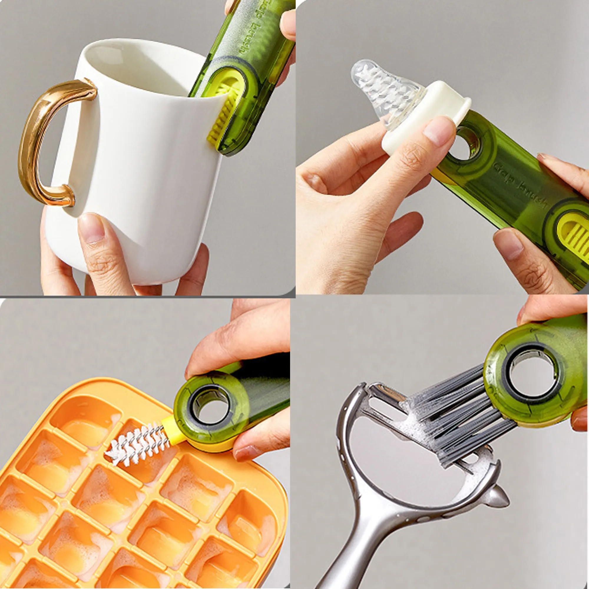 3-in-1 slit U-shaped cup mouth, lid, cleaning brush 4
