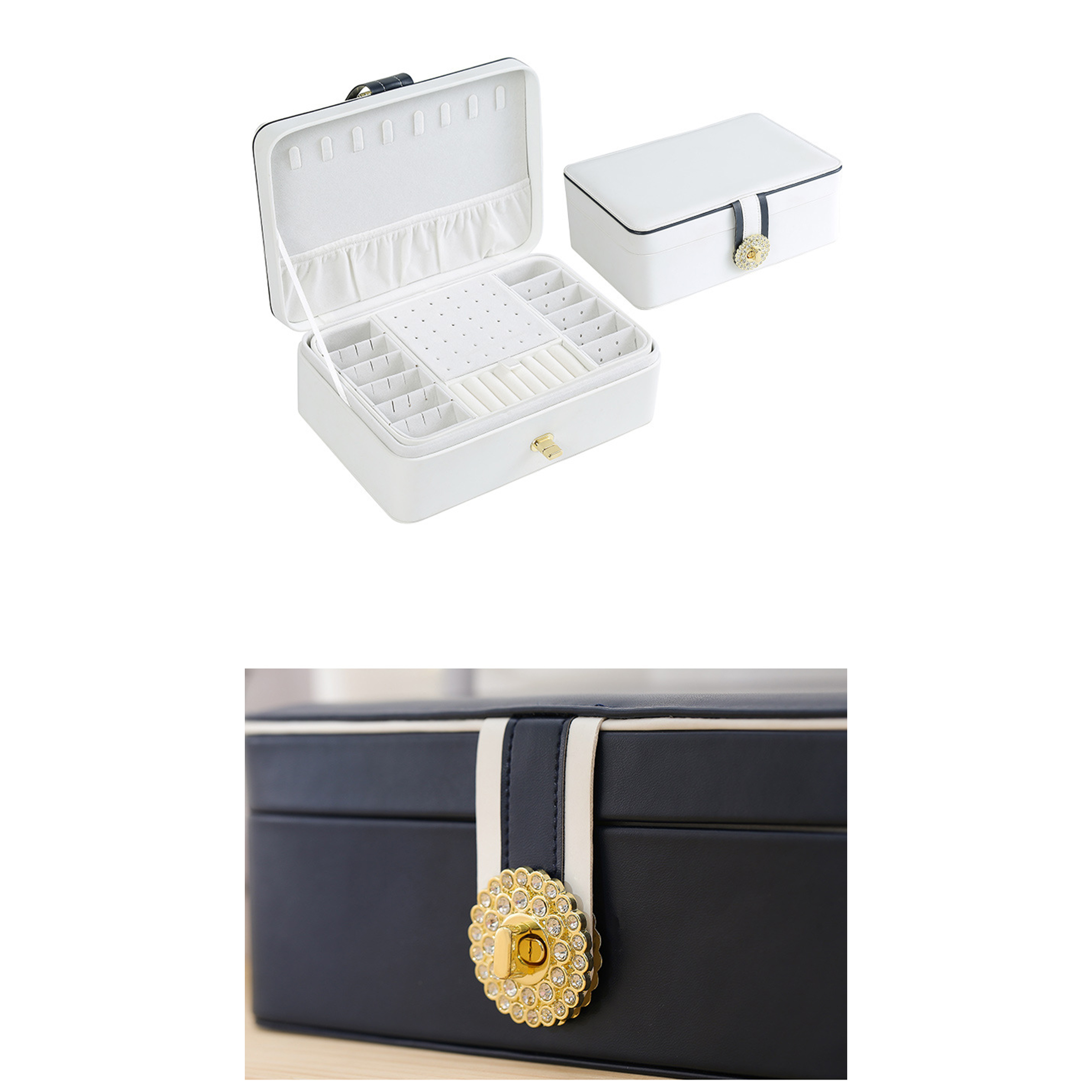 Double-Layer PU Leather Jewelry Organizer 2