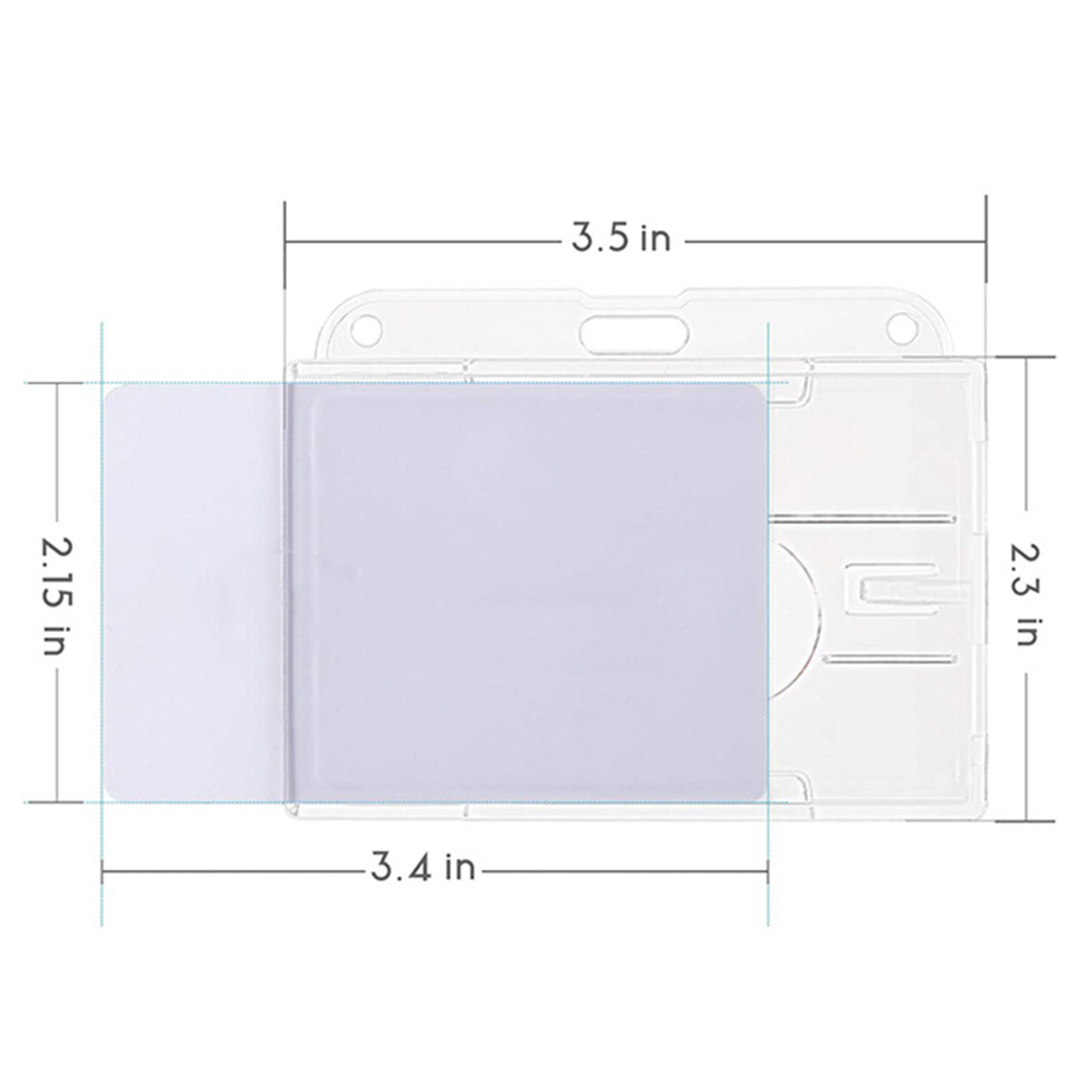 Clear Horizontal Badge Holder With Thumb Slot 3