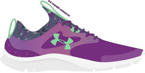 UA Infinity 2.0 AL Printed Girls' Pre-School Running Shoes, custom youth shirt with logo imprint 11