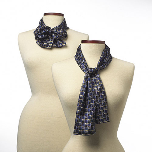 LaSalle Navy Blue Career Collection Silk Scarf - 8"x45" 2