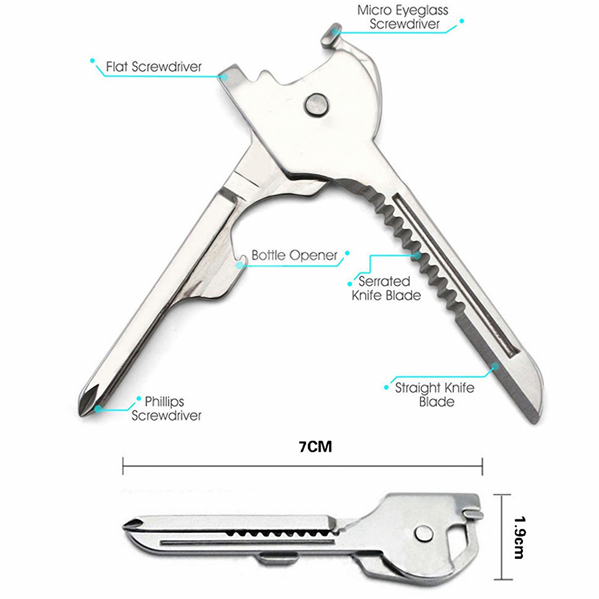 5-in-1 Stainless Steel Keychain Multi-Tool 2