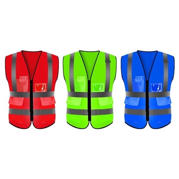 Safety Reflective Vest With Pockets and Zipper 7