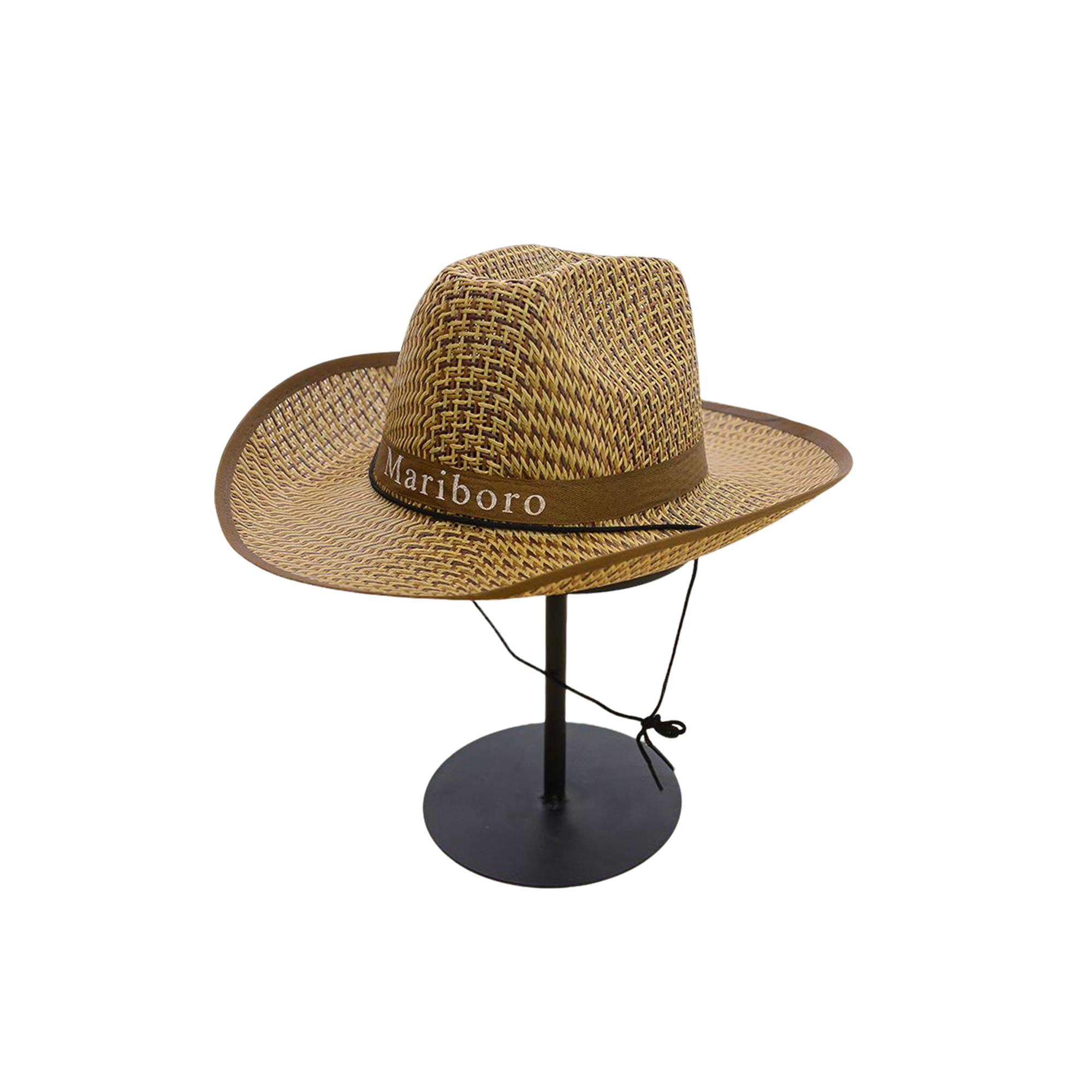 Wide Brim Cowboy Straw Style With Center Print 15.5 X 11.5 X 5.5" 4