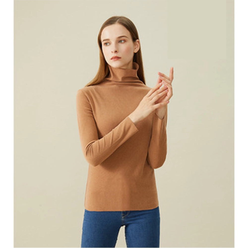 Long Sleeve Turtleneck Pullover Slim Shirt Top For Women, custom hoodie or sweatshirt with logo imprint 6