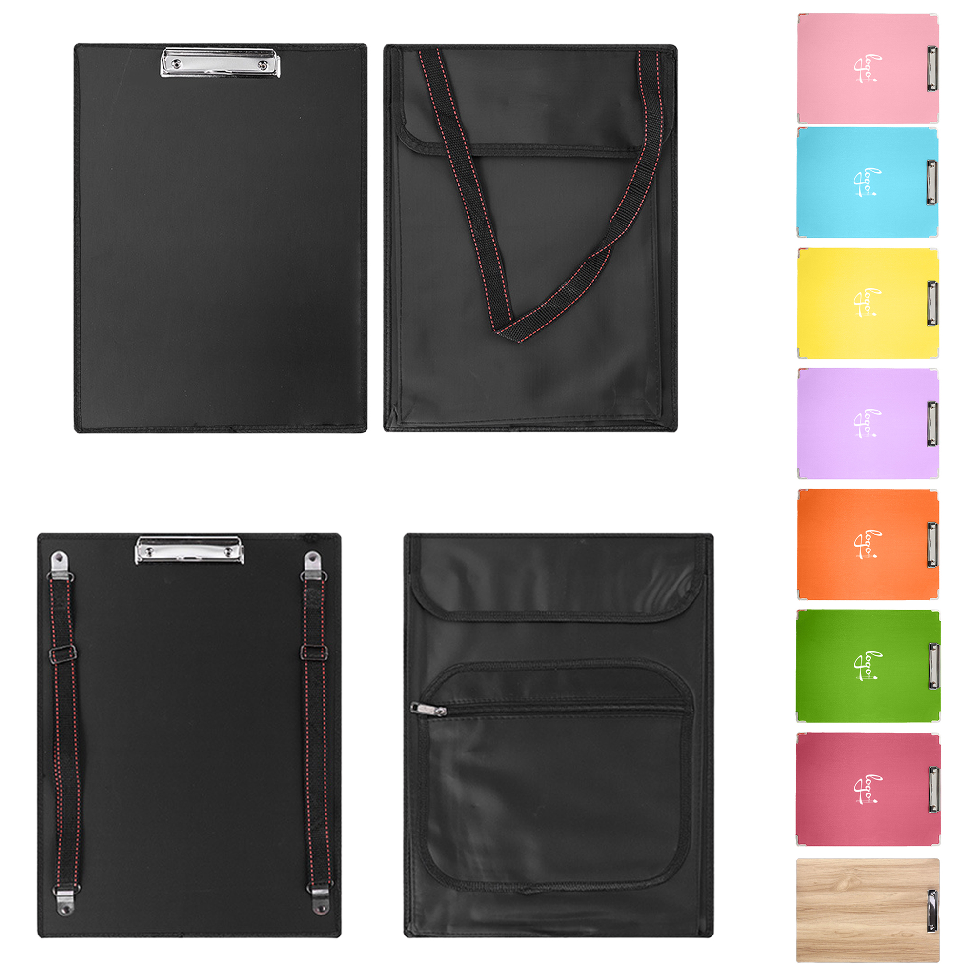 8K Single Shoulder Sketchboard Clip with Zipper Pocket MOQ20 1