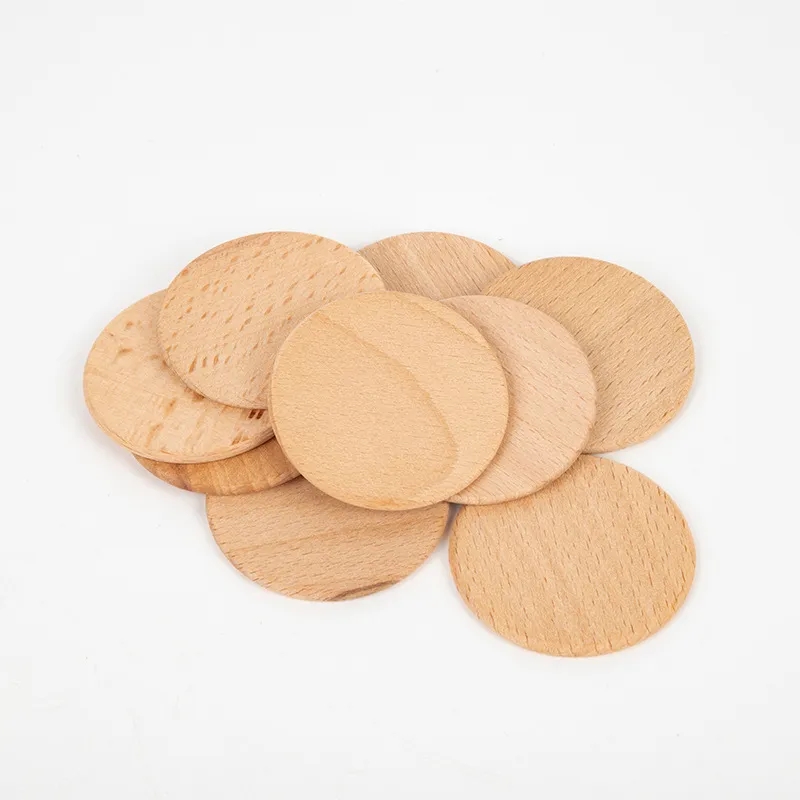 Durable Wooden Token Coin Compact Lightweight for Learning 2