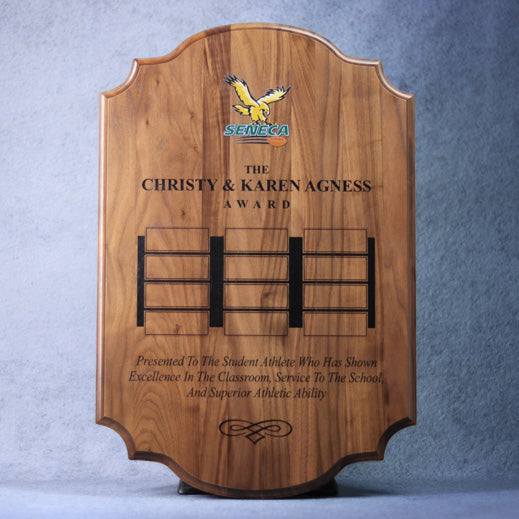 Perpetual Walnut Plaque With Scalloped Edges 3