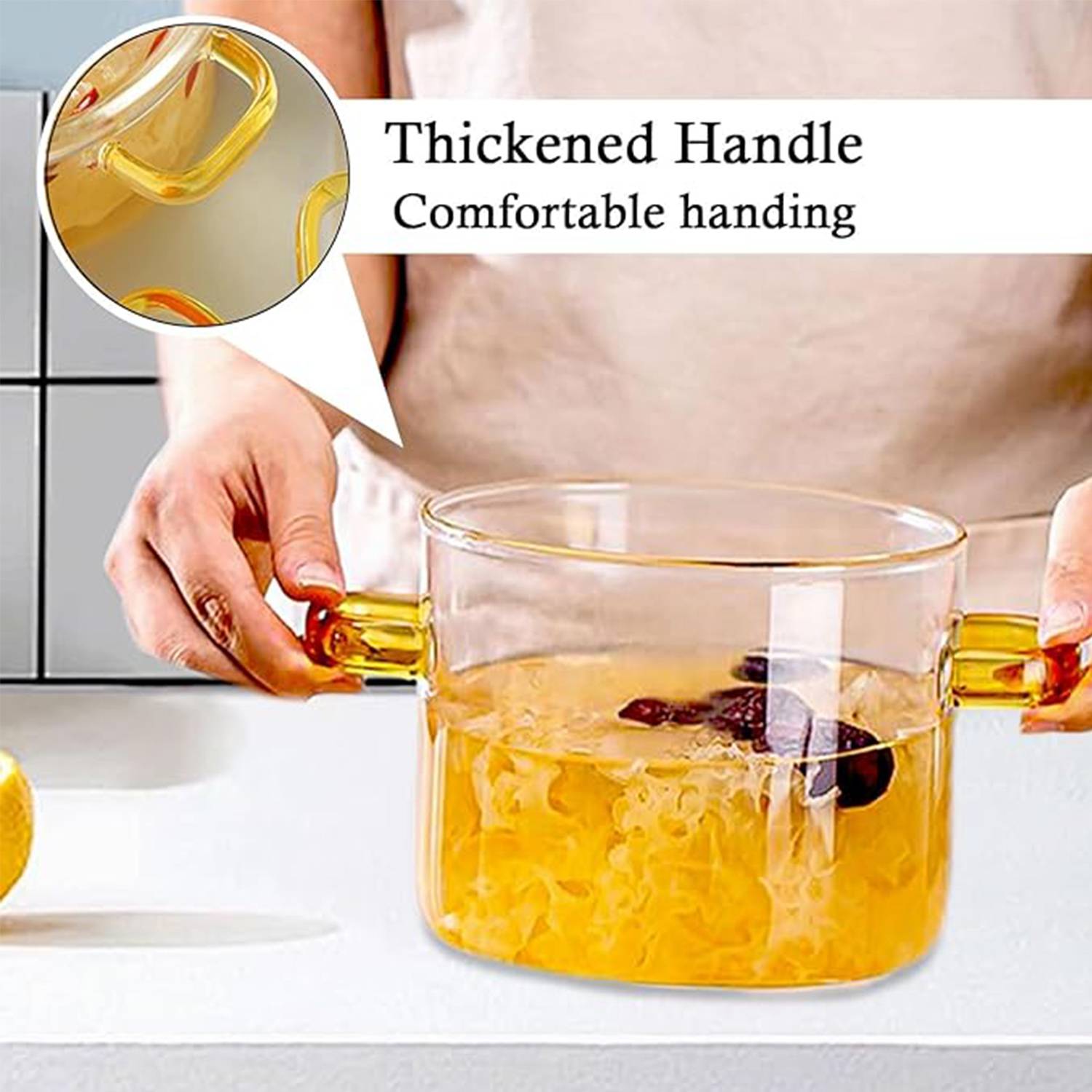 54/78 OZ Clear Glass Simmer Pot w/ Lid 4