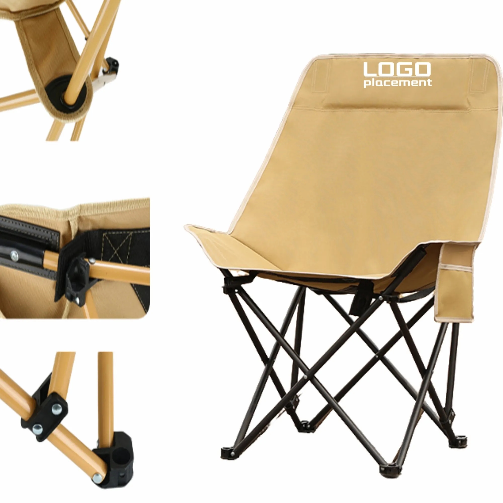 Outdoor 3-Position Adjustable Folding Moon Chair Storage Bag