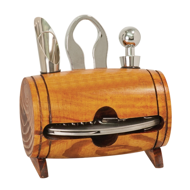 4 pc Barrel Wine Tool Set 2