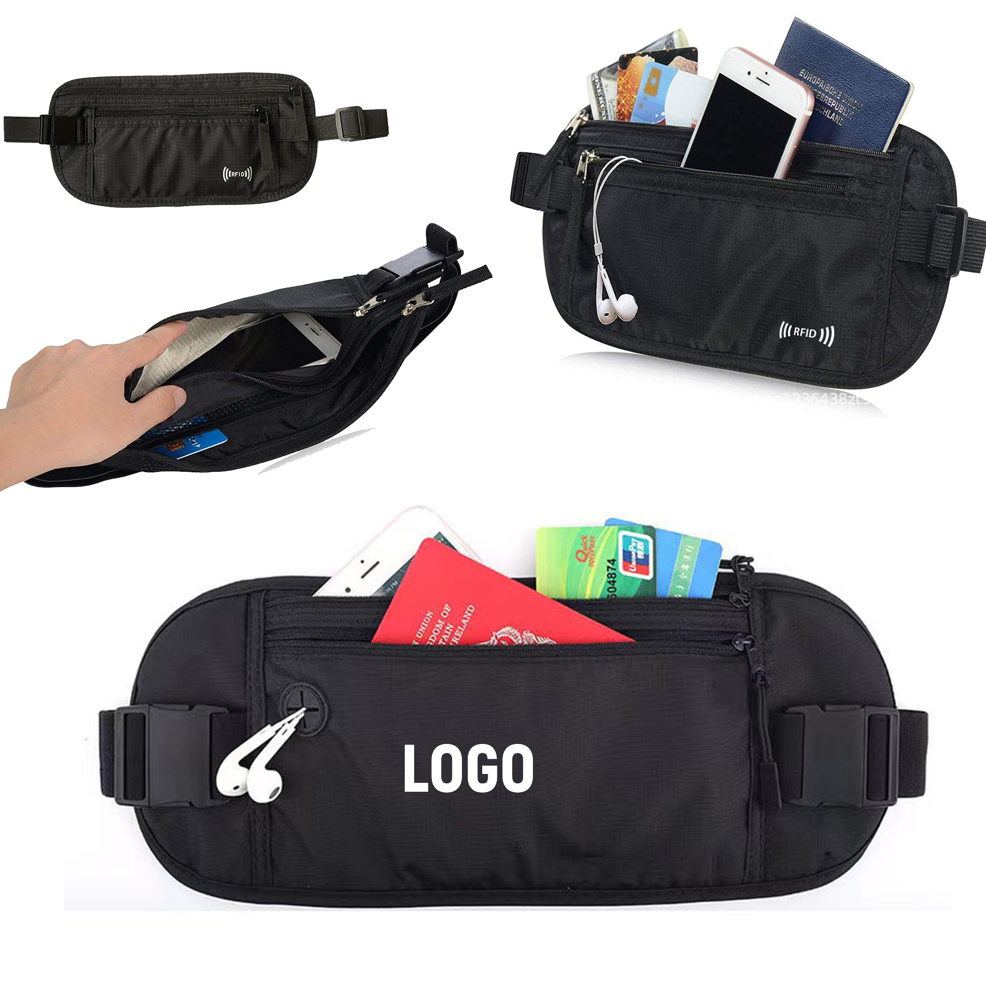Passport Holder Secure Hidden Travel Belt Bag 3