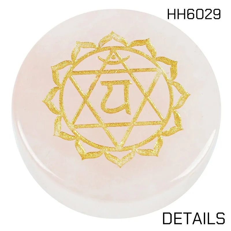 Engraved Pocket Stone Positive Rocks Gemstones Round 9