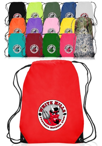 Drawstring Backpacks - 14" W x 18" H 2