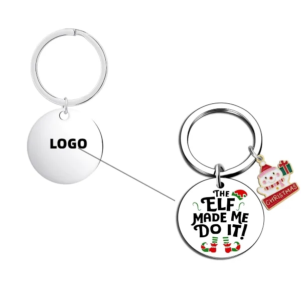 Christmas stainless steel keychain 5