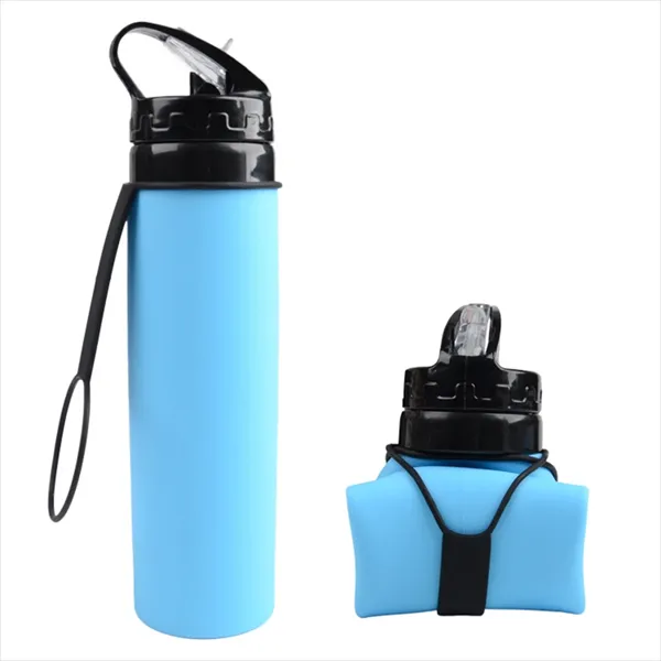 20 Oz Silicone Foldable Folding Sports Water Bottle 8