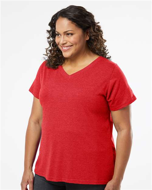 Women's Curvy Collection Fine Jersey V-Neck Tee - 3817 15