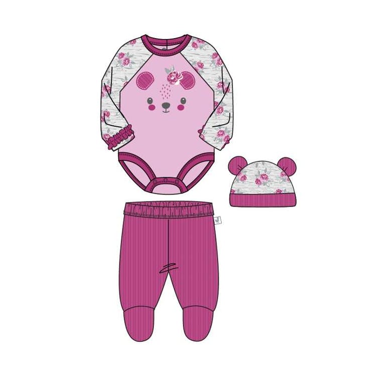 Girls Ribbed Velour Pant Sets Size 0-9 Months 2