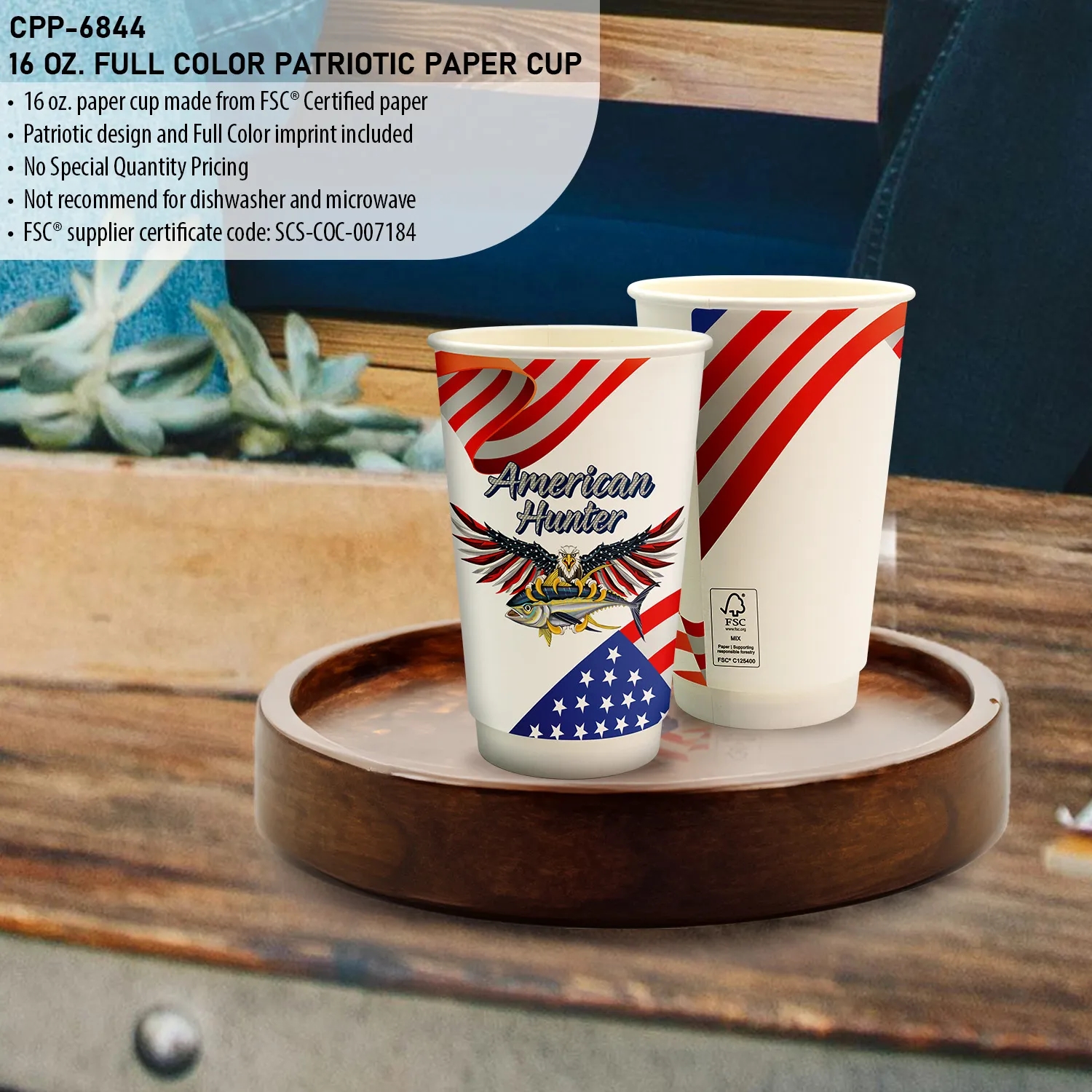 16 oz. Full Color Patriotic Paper Cup 3