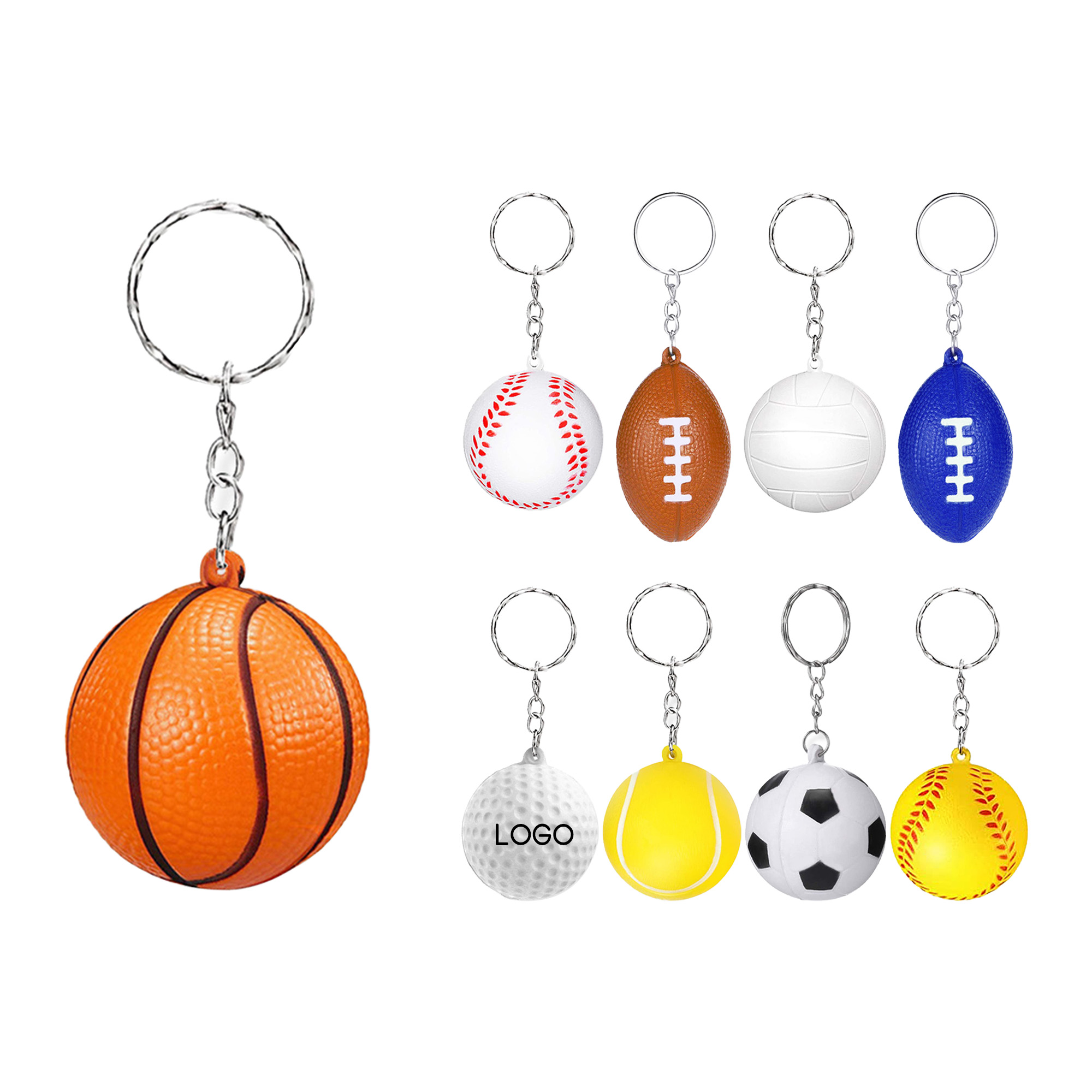 Foam Stress Reliever Ball Keychain 1