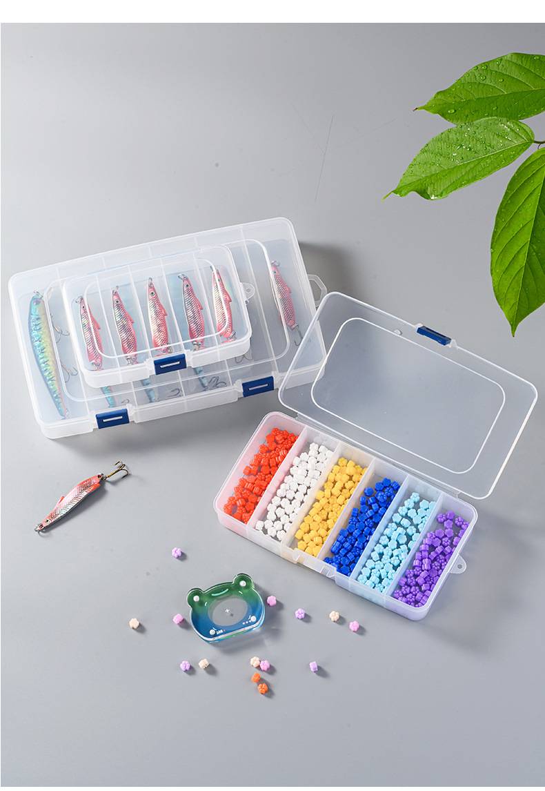 6-Grid Transparent Plastic Bead Organizer Box 3