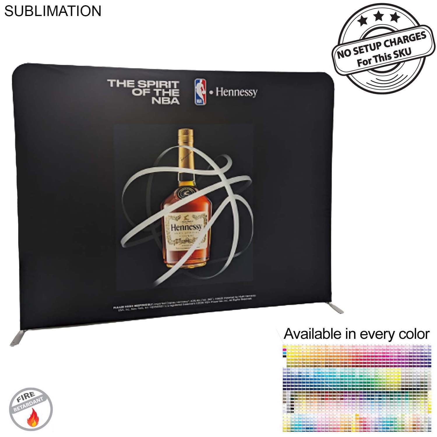8'W x 8'H EuroFit Tension Fabric Straight Wall Display Kit,Double Sided Graphics, NO SETUP CHARGE