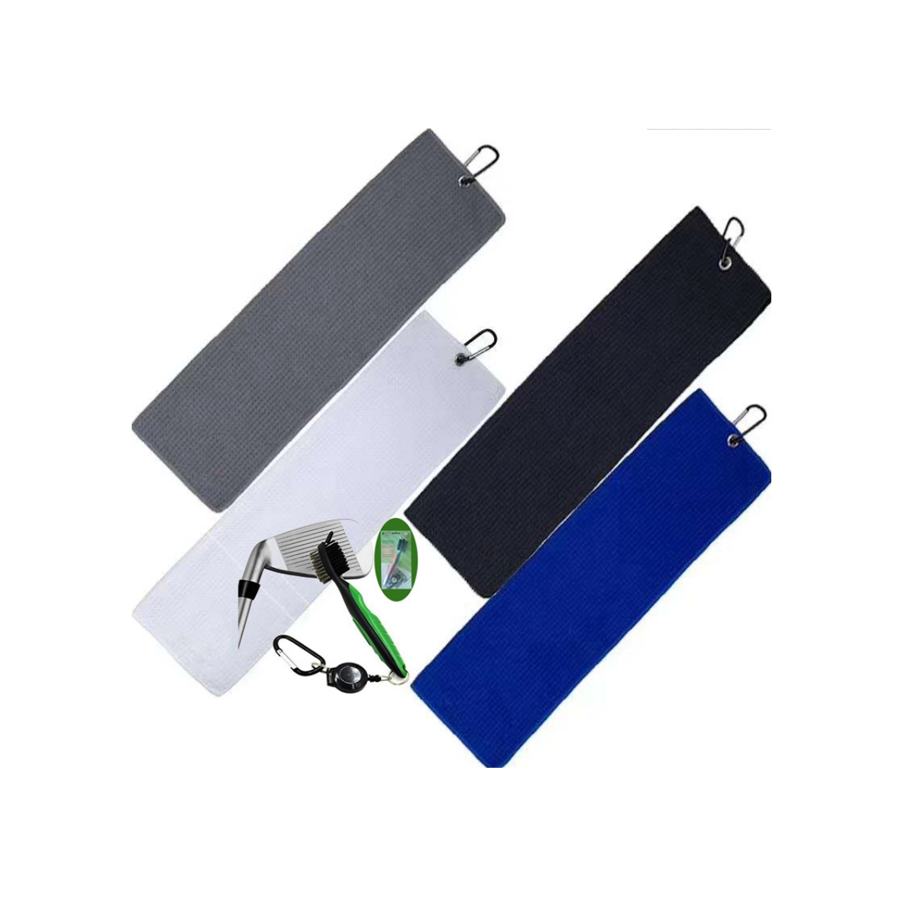 Microfiber Waffle Pattern Golf Towel With Clip 4